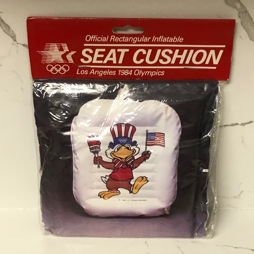 Vintage 1984 Moochie’s Los Angeles Olympics Inflatable Seat Cushion NIB